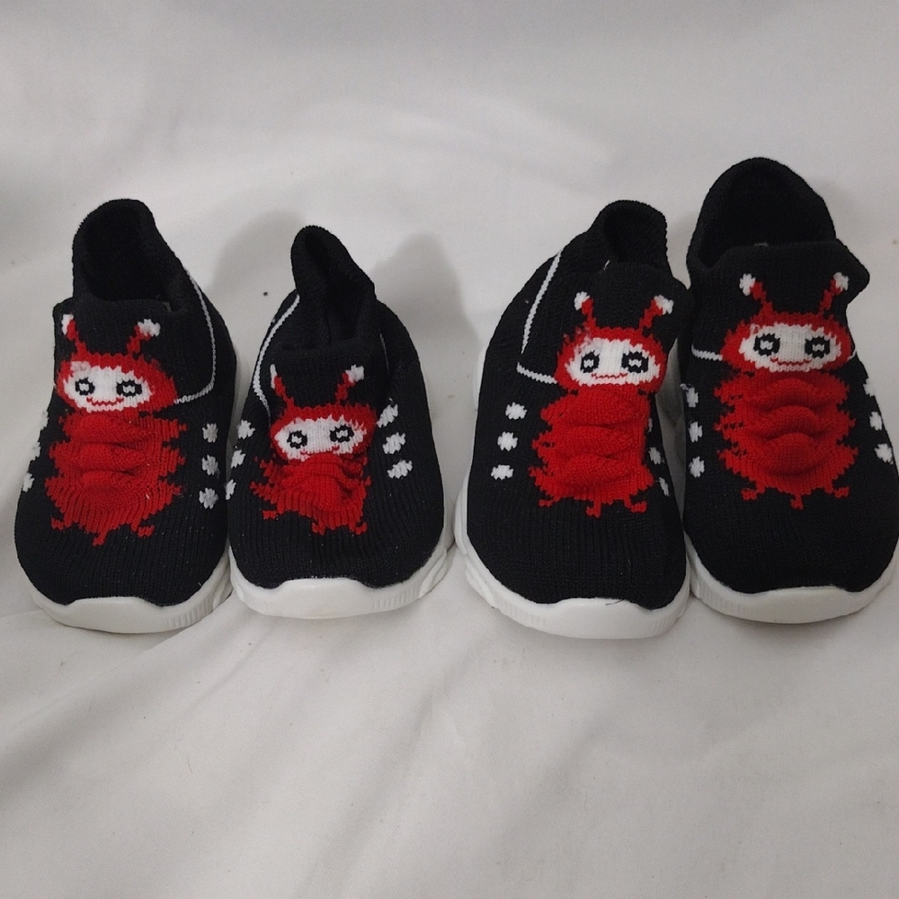 Bundle Of Bb Baby Red Bug Slip On First Walker Shoes Size 15/25 And 16/30